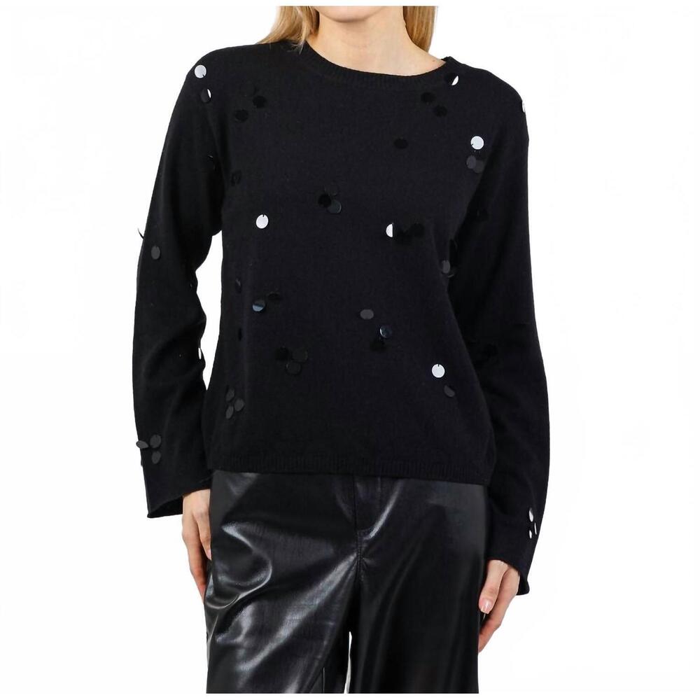 NEW MARGITTES sequin paiette sweater in black